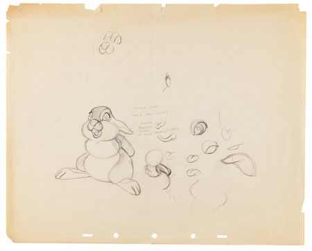 Lot #287 Archive of (18) concept and production drawings from Bambi - Image 5