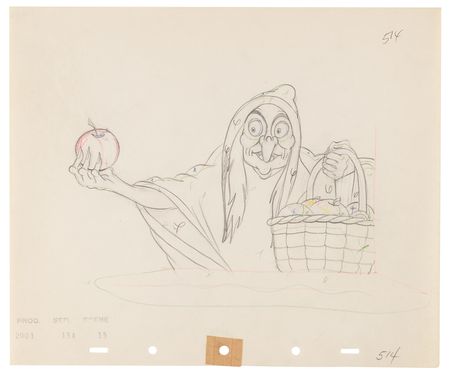 Lot #342 Snow White and Wicked Witch (3) production drawings from Snow White and the Seven Dwarfs - Image 2