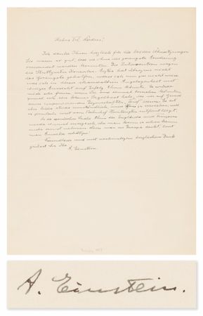 Lot #818. Albert Einstein Autograph Letter Signed on Prewar Politics: "When one thinks of Europe, one appreciates America!"
