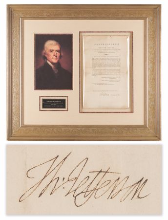 Lot #817 Thomas Jefferson Document Signed as Secretary of State, Granting a Pension to a Revolutionary War Officer 
