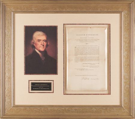 Lot #817 Thomas Jefferson Document Signed as Secretary of State, Granting a Pension to a Revolutionary War Officer 