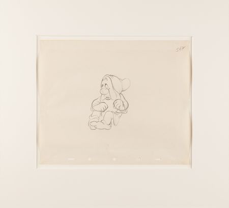 Lot #338 Doc, Sleepy, Happy, and Bashful production drawings (4) from Snow White and the Seven Dwarfs - Image 2