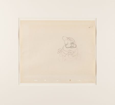 Lot #338 Doc, Sleepy, Happy, and Bashful production drawings (4) from Snow White and the Seven Dwarfs - Image 4