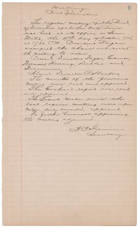 Lot #203 Amadeo Giannini Autograph Document Signed