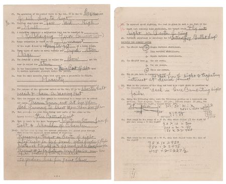 Lot #528 Clark Gable (2) Hand-Completed Army Air Forces Aerial Gunnery Examinations (ca. 1942-1943) - Image 2