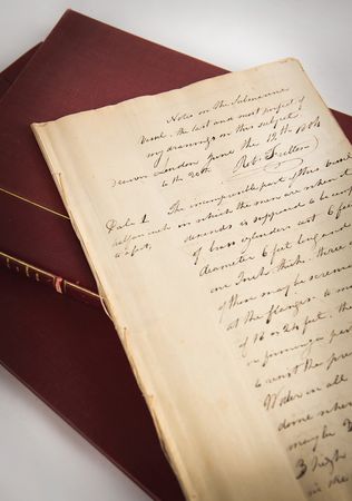 Lot #807 Robert Fulton Autograph Manuscript Signed on Submarine Construction and Warfare: 