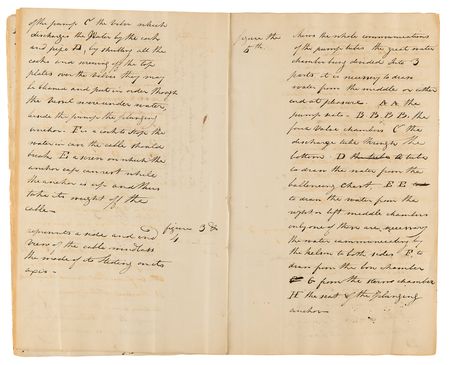 Lot #807 Robert Fulton Autograph Manuscript Signed on Submarine Construction and Warfare: 