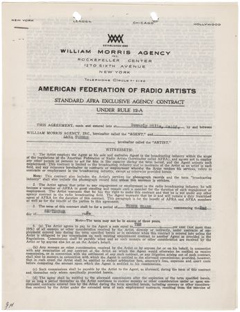 Lot #730 Lana Turner Signed Agency Contract - Image 2