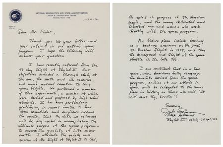 Lot #268 Jack Lousma Autograph Letter Signed: