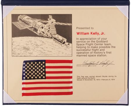 Lot #269 Skylab 4 Flown American Flag Presentation