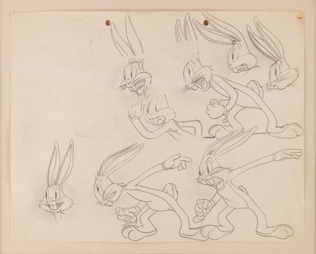 Lot #294 Original model sheet drawing of Bugs