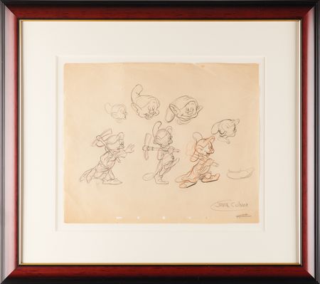Lot #339 Dopey model sheet drawing from Snow White and the Seven Dwarfs - Image 2