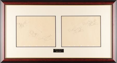 Lot #347 Mickey Mouse model sheet drawings (2) from Thru the Mirror - Image 1