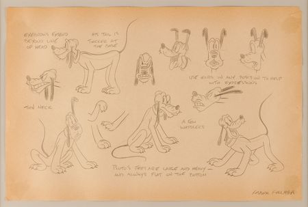 Lot #330 Frank Follmer preliminary model sheet drawing of Pluto - Image 1