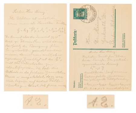Lot #215 Albert Einstein (2) Autograph Letters Signed on His Unified Field Theory Collaboration: 