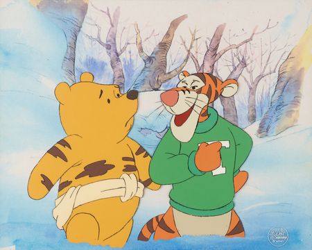 Lot #325 Winnie the Pooh and Tigger production cel from The New Adventures of Winnie the Pooh - Image 1
