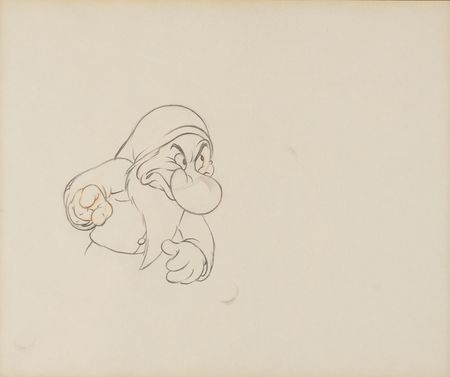 Lot #340 Grumpy production drawing from Snow White and the Seven Dwarfs - Image 1