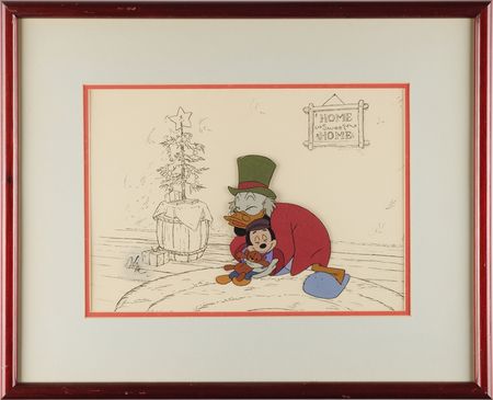 Lot #320 Mickey Mouse and Scrooge McDuck production cel from Mickey's Christmas Carol - Image 2