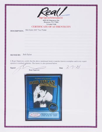 Lot #405 Bob Dylan Signed 2007 Atlantic City Concert Poster (32˝ x 40˝) - Image 2