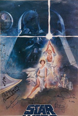 Lot #715 Star Wars Cast and Crew Multi-Signed (18) Insert Movie Poster - 14˝ x 36˝ - Image 2