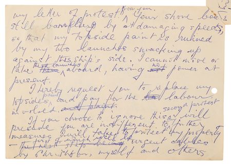 Lot #522 Errol Flynn Autograph Letter Signed - Written Aboard His Schooner Zaca During a Dispute with the USS Lake Champlain - Image 3