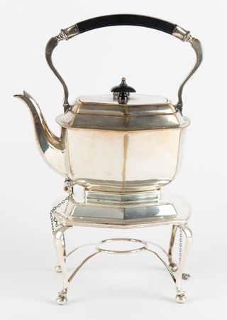 Lot #626 MGM Tea Set Engraved with Hepburn and Tracy Signatures - Image 2