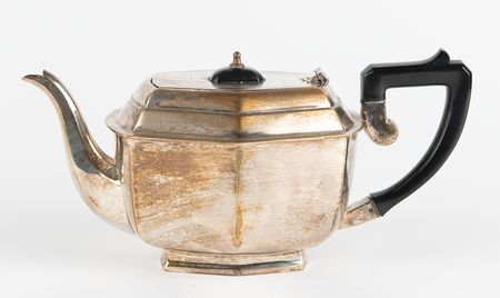 Lot #626 MGM Tea Set Engraved with Hepburn and Tracy Signatures - Image 3