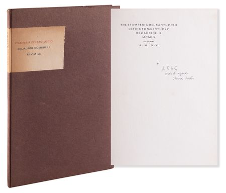 Lot #187 Thomas Merton Signed Broadside - The Ox