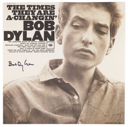 Lot #400 Bob Dylan Signed Album - The Times They Are a-Changin' - Image 2