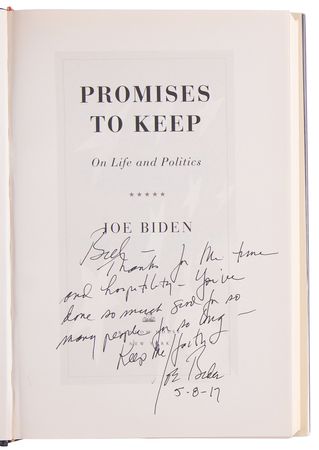Lot #136 Joe Biden Signed Book - Promises to Keep - Image 4