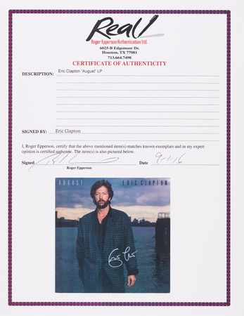 Lot #395 Eric Clapton Signed Album - August - Image 2