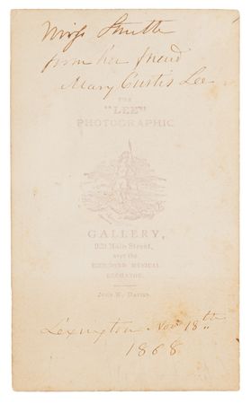Lot #237 Robert E. Lee Signed Carte-de-Visite Photograph, Additionally Inscribed by Mary Custis Lee - Image 2