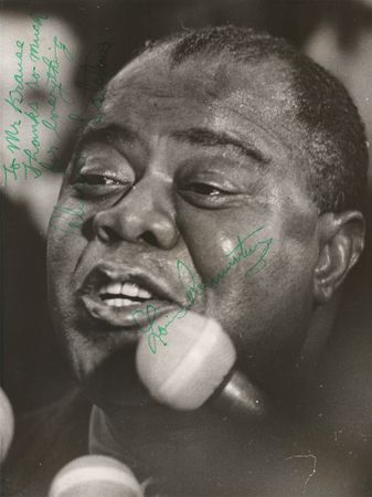 Lot #367 Louis Armstrong Signed Photograph -