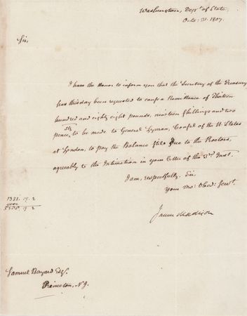 Lot #10 James Madison Letter Signed as Secretary