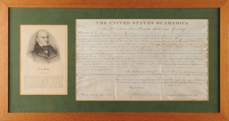 Lot #16 John Quincy Adams Land Document Signed as