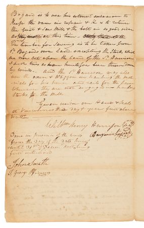 Lot #21 William Henry Harrison Autograph Document Signed for the Use of a Mill - Image 2