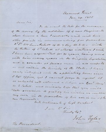 Lot #23 John Tyler Autograph Letter Signed to