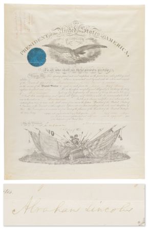 Lot #35 Abraham Lincoln Civil War-Dated Document