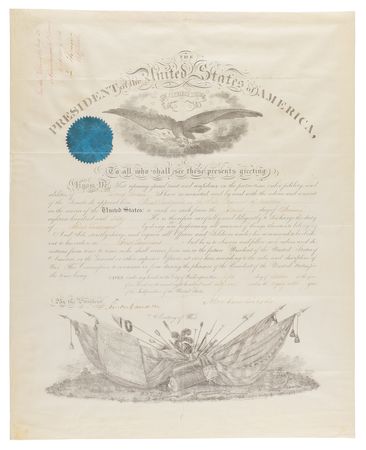 Lot #35 Abraham Lincoln Civil War-Dated Document Signed as President, Appointing an Artillery Lieutenant - Image 1