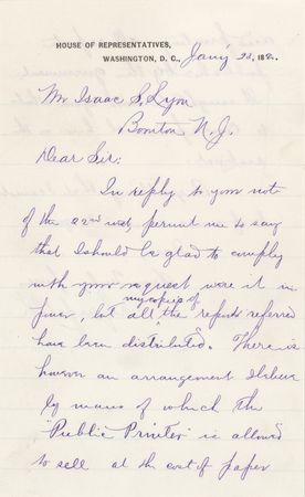 Lot #46 James A. Garfield Letter Signed as Ohio Congressman - Image 1