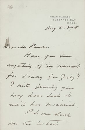 Lot #50 Grover Cleveland Autograph Letter Signed as President - Image 1