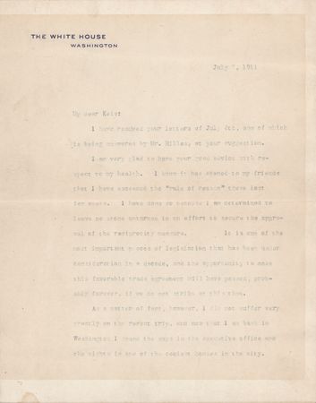 Lot #65 William H. Taft Typed Letter Signed as President on 