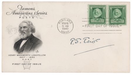 Lot #356 T. S. Eliot Signed First Day Cover