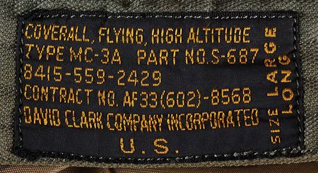 Lot #251 David Clark MC-3A High-Altitude Partial Pressure Suit, Unissued, with Original Factory Seals Intact - Image 3