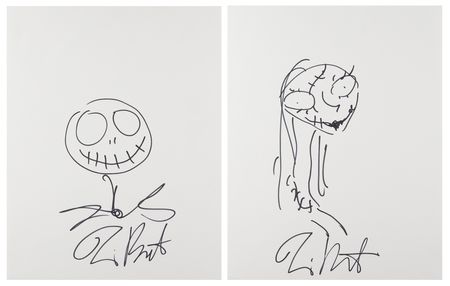 Lot #295 Tim Burton (2) Signed Sketches - Jack
