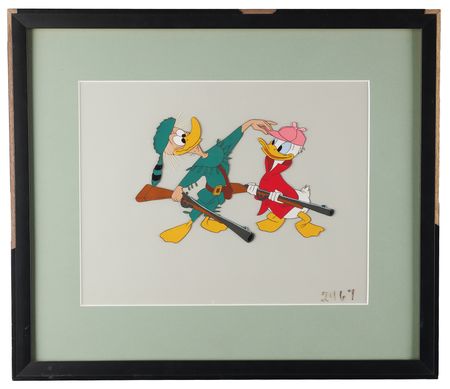 Lot #326 Donald Duck and Grandpa Duck production cel from No Hunting - Image 2