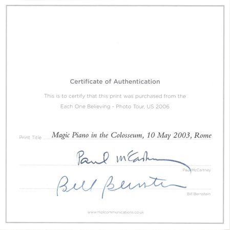 Lot #392 Beatles: Paul McCartney Signed Oversized Giclee Print by Bill Bernstein - 'Magic Piano in the Colosseum' - Image 3