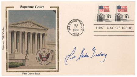 Lot #172 Ruth Bader Ginsburg Signed First Day