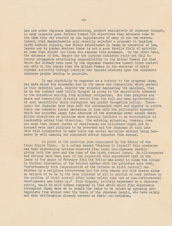 Lot #243 Douglas MacArthur Typed Letter Signed on Birth Control and the 