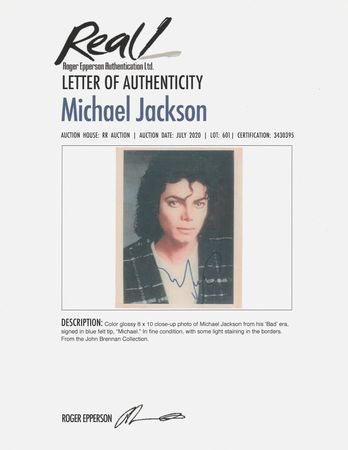 Lot #442 Michael Jackson Signed Photograph - Image 2